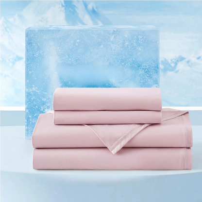 Cooling Sheets 4-Piece Set - 2 Pillowcases, 1 Flat Sheet, and 1 Deep-Pocket Fitted Sheet.