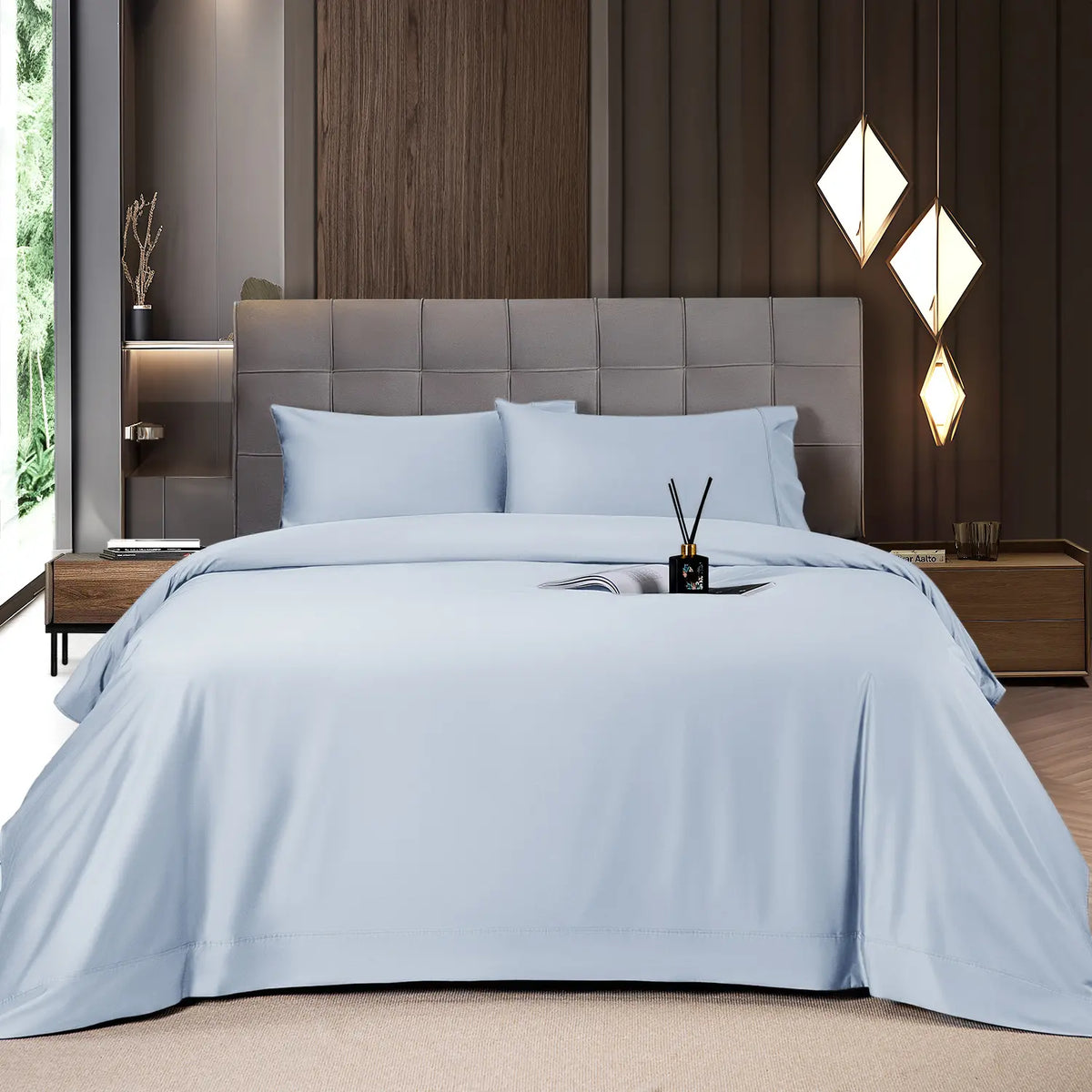 Bamboo Sheets Set 6 Pc,Cooling Breathable & Hotel Luxury Super Silky Soft, 16'' Deep Pocket.