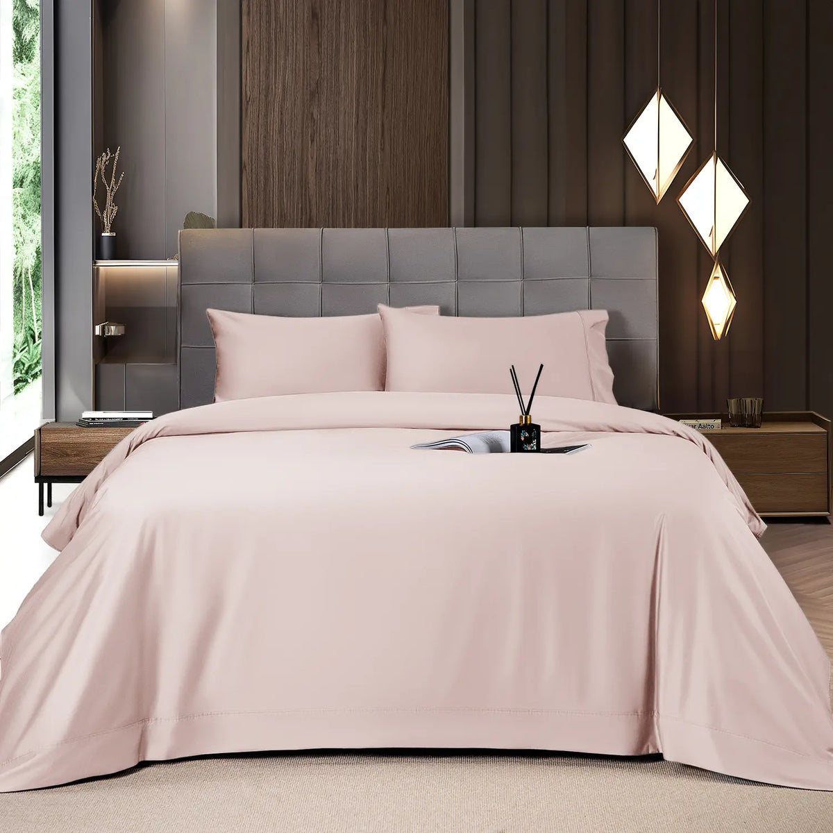 Bamboo Sheets Set 6 Pc,Cooling Breathable & Hotel Luxury Super Silky Soft, 16'' Deep Pocket.