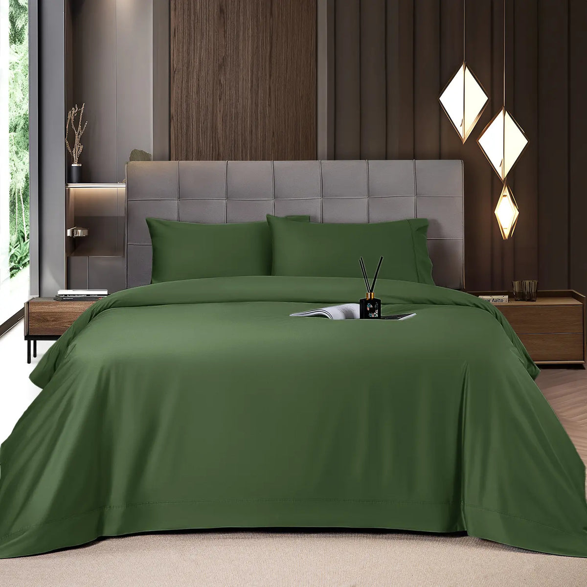 Bamboo Sheets Set 6 Pc,Cooling Breathable & Hotel Luxury Super Silky Soft, 16'' Deep Pocket.