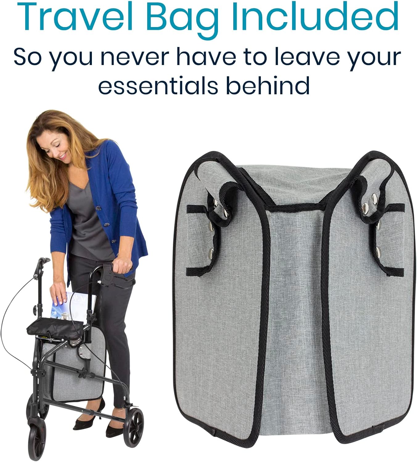 3 Wheel Walker - Three Wheeled Rollator for Seniors