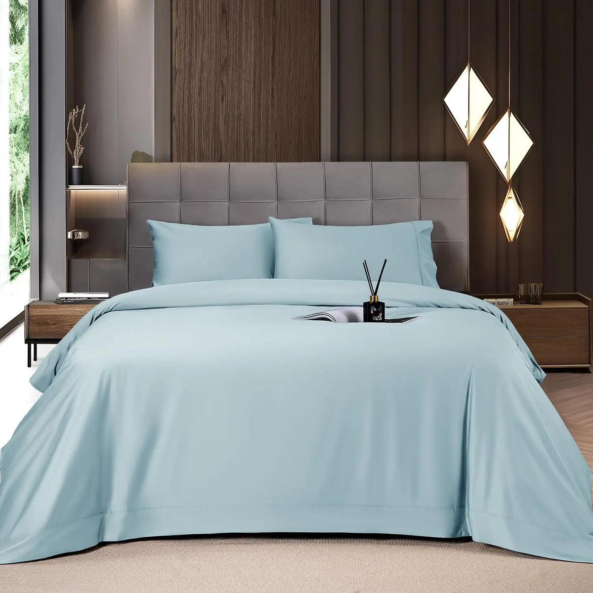 Bamboo Sheets Set 6 Pc,Cooling Breathable & Hotel Luxury Super Silky Soft, 16'' Deep Pocket.