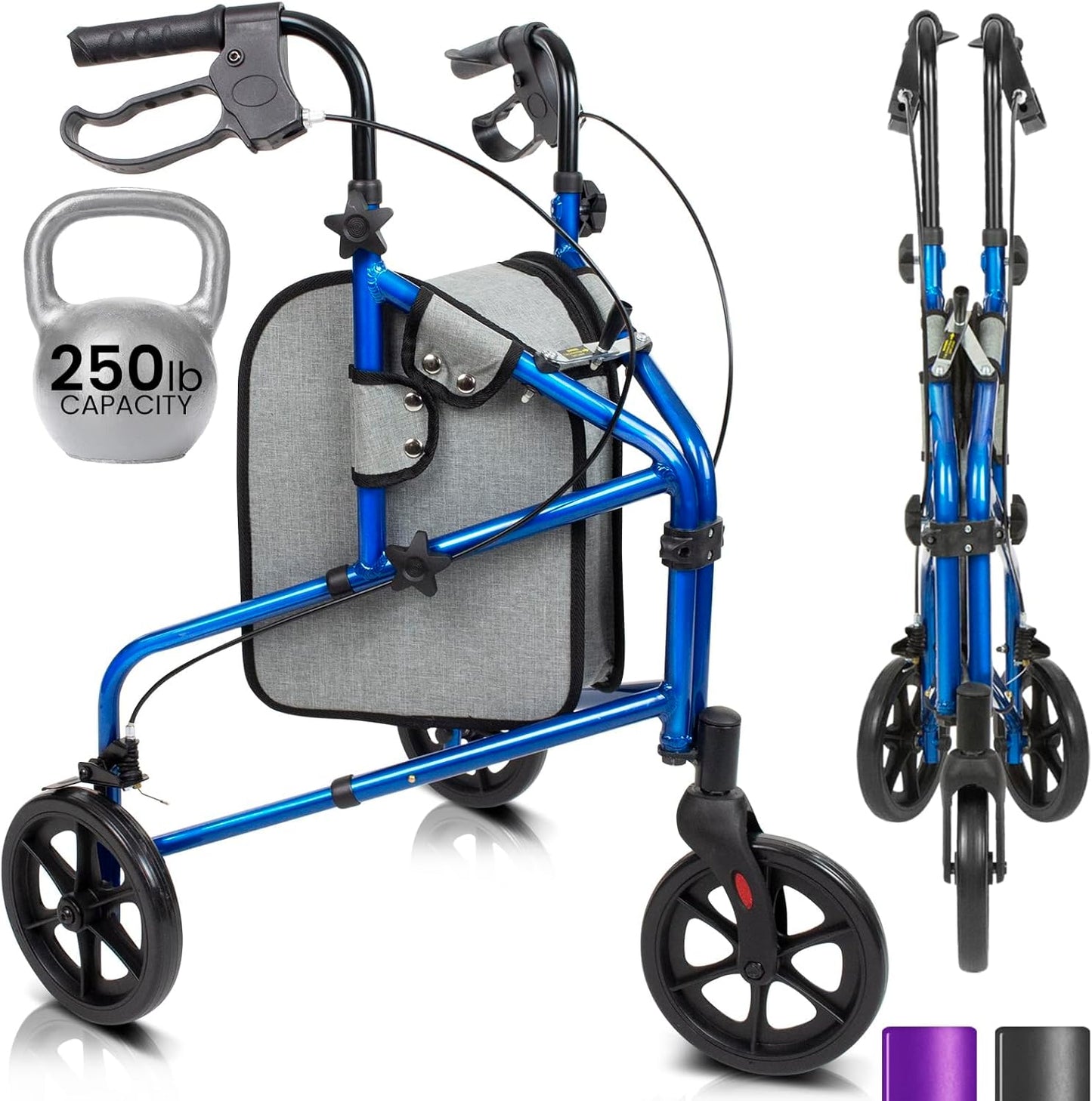 3 Wheel Walker - Three Wheeled Rollator for Seniors