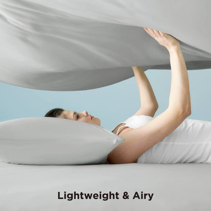 Cooling Sheets 4-Piece Set - 2 Pillowcases, 1 Flat Sheet, and 1 Deep-Pocket Fitted Sheet.